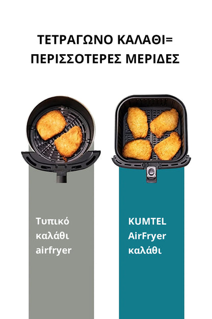 Air Fryer 8.5L + ΔΩΡΟ Κασετίνα με Μαχαίρια & Φόρμα Σιλικόνης 7 θήκες